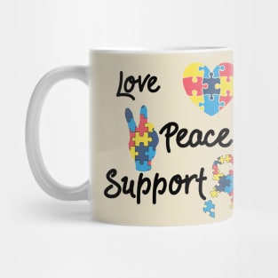 Autism Awareness Love Peace Support Mug